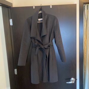 T Tahari Navy Winter Pea Coat with Strap Alone Waist